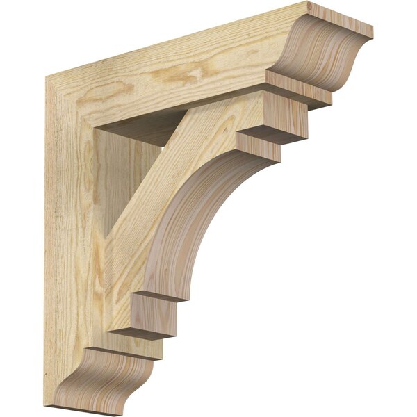 Ekena Millwork Merced Traditional Rough Sawn Bracket w/ Offset Brace, Douglas Fir, 6"W x 20"D x 20"H BKT0604X20X20MRC01RDF - main